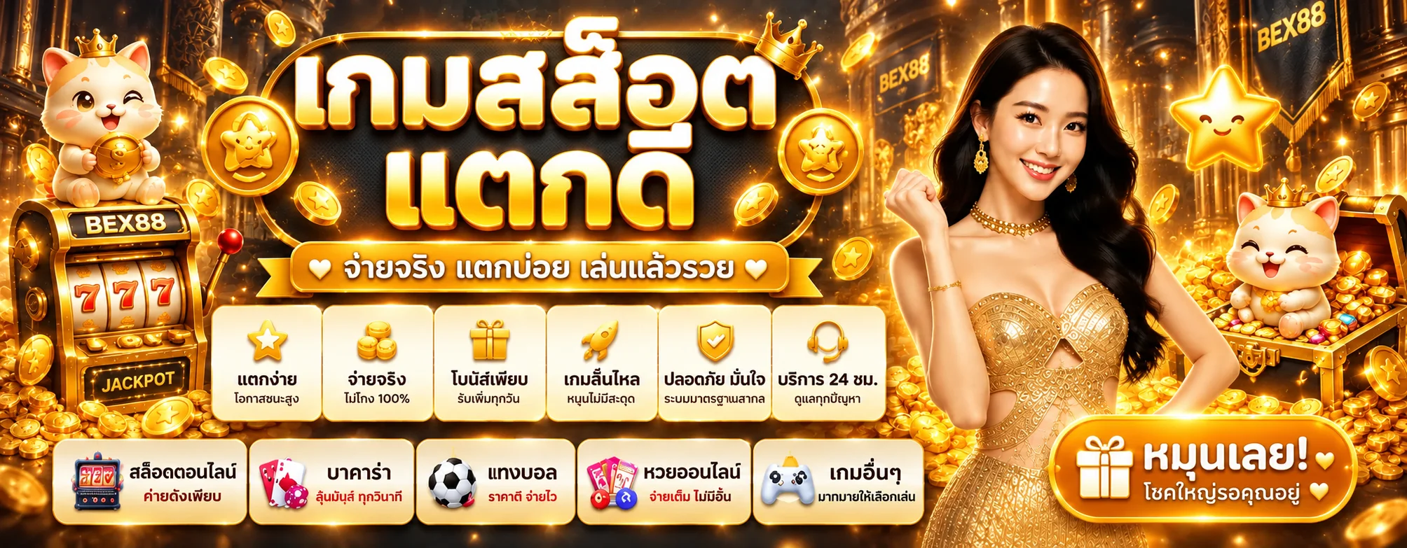 เกมสล็อต BEX88 พร้อมข้อมูล RTP และความผันผวน